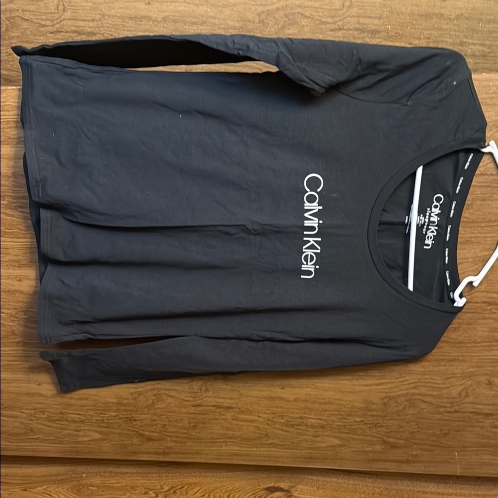 Calvin Klein Women's Black Long Sleeve Shirt - Sleepwear Line